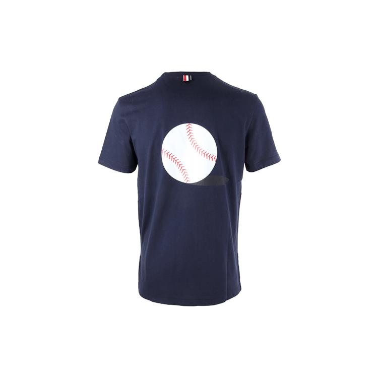 THOM BROWNE Short-Sleeved Crewneck Knitted T-Shirt MJS111A-01454-415
