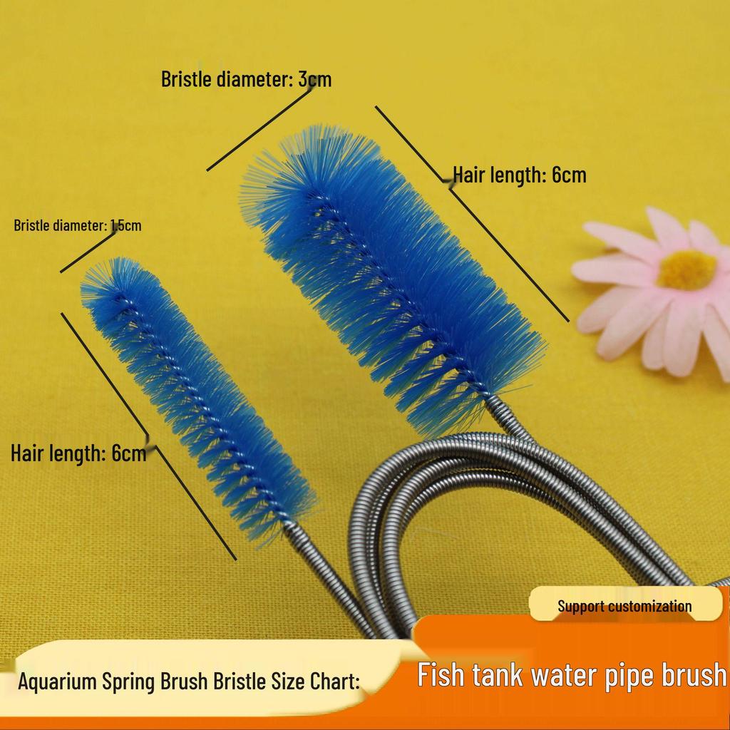 Dual-Head Nylon/Stainless Steel Aquarium Pipe Cleaning Brush