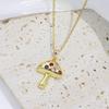 Simple Mushrooms Pendant Necklaces for Women Fashion Zirconia Necklace Wedding Party Jewelry Accessories