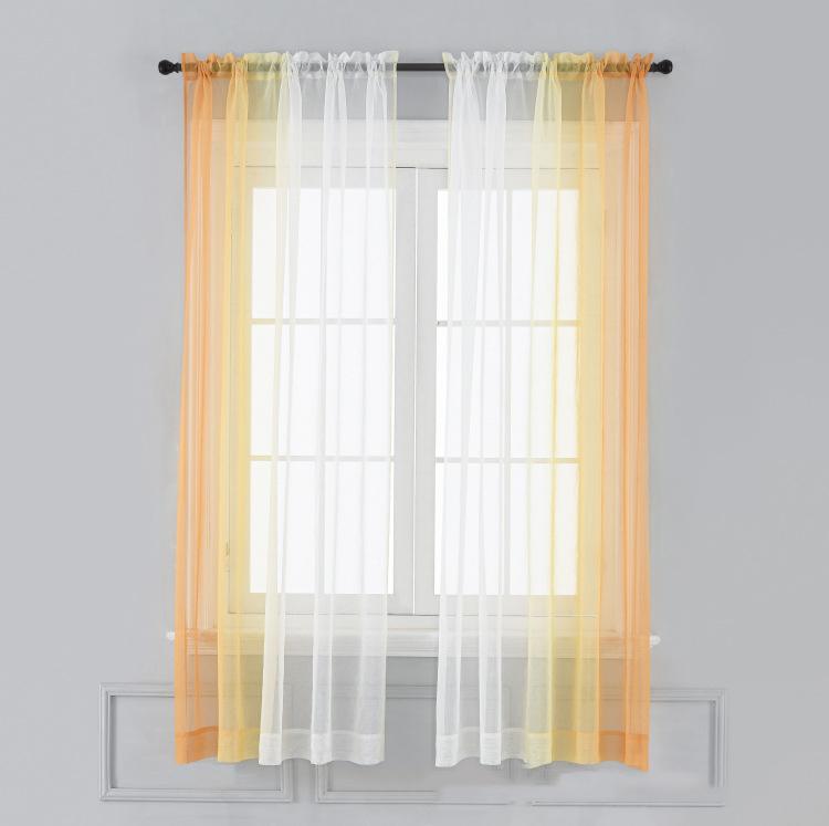 Einfache transparente Vorhänge mit Farbverlauf Elegante Fensterschleier für Wohnzimmer, Schlafzimmer & Balkon Sonnendurchlässige dekorative Tüllvorhänge