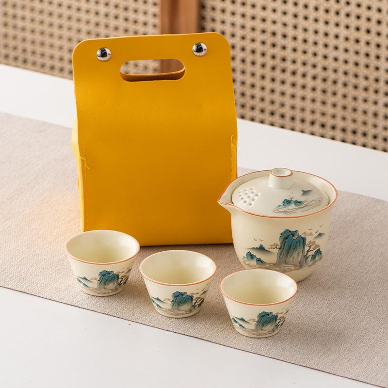 Ru Kung Fu Travel Tea Set Gift Box Set Portable Storage High-end Guochao Business Holiday Gifts