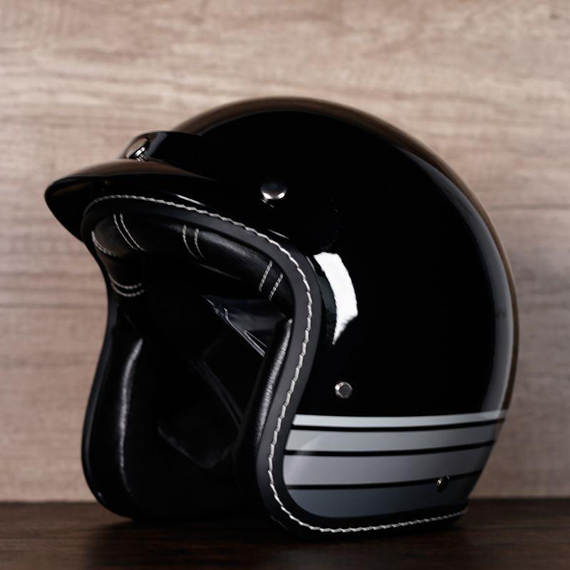 Retro Motorcycle Helmet Men's and Women's Electric Vehicle Scooter 3/4 Half Helmet