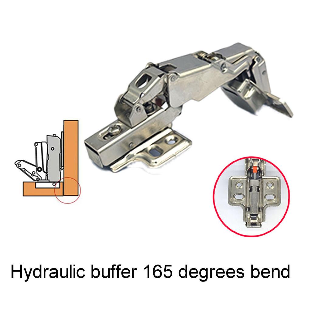 Cabinet Door Hinge 165 Degree Cupboard Door Hydraulic Hinges Soft Close Half Overlay Damping Buffer Furniture Door Hardware