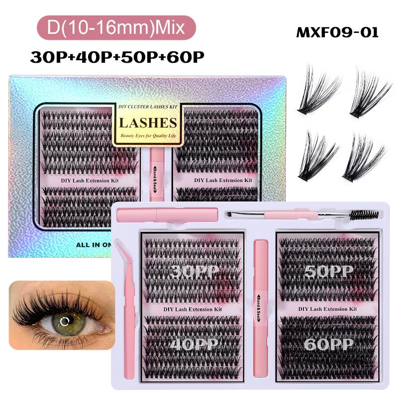 480 Clusters Diy False Eyelashes Clusters Extensions Individual Cluster Natural Segmented With Glue,Remover,Lash Brush,Tweezers