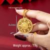 Vietnam Heritage Eight Treasures Compass Necklace – Hollow Fu Character Round Pendant, Long-Lasting Color Jewelry
