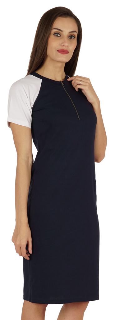 Inkmeso Solid Short Raglan Sleeves Dress For Women  s Summer Casual Sporty Bodycon T-Shirt