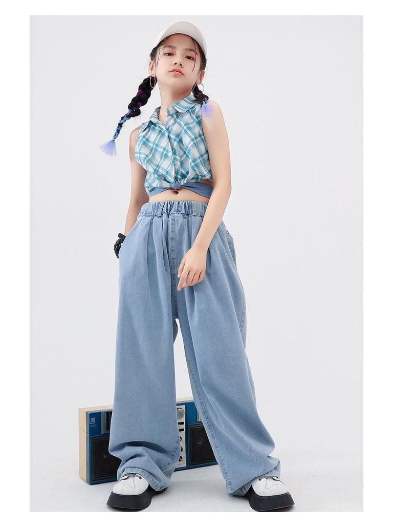 Jazz-Tanzkostüm-Set für Mädchen - Trendiges Sommer-Performance-Outfit für Kinder-Laufstegshows