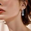 New In Earrings 925 Silver White Zircon Rose Gold Square Earrings Jewelry Women Hoops Woman Trend Designer