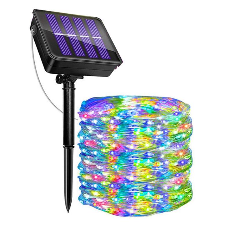 

Солнечные гирлянды для улицы водонепроницаемые, солнечные гирлянды для улицы, 8 режимов, серебряная проволока, солнечные мерцающие огни, рождественский декоративный светильник 7M 50LED