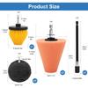 7Pcs Drill Polishing Cone & Ball Sponge Set, Foam Buffing Pads with Extension Holder & Brush, 1/4" Hex Shank for Electric Drill, Car Wheel Hub Rim