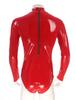 Men Shiny Latex Catsuit Leotard Jumpsuit Slim Fit Long Sleeve Zipper Boxer Bodysuit Leotard Clubwear Pole Dance Rave Costume
