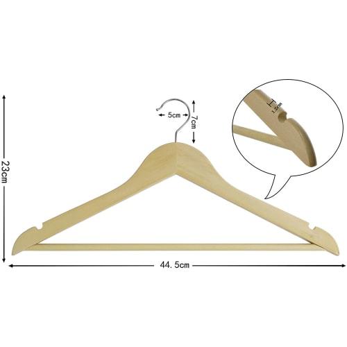 YAMLGHT Wooden Hangers, Natural Wood Grain Maple Wood for Suits, Shirts, Jackets, and Coats, Slim Design with Non-Slip Grooves, Anti-Deformation Trous