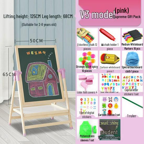 Double-Sided Magnetic Doodle & Writing Easel for Toddlers - Dust-Free Blackboard