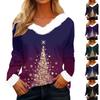 Long Sleeve Shirts For Women Cute Tops Christmas Prints Tees Blouses Casual Plus Size Basic Tops Pullover