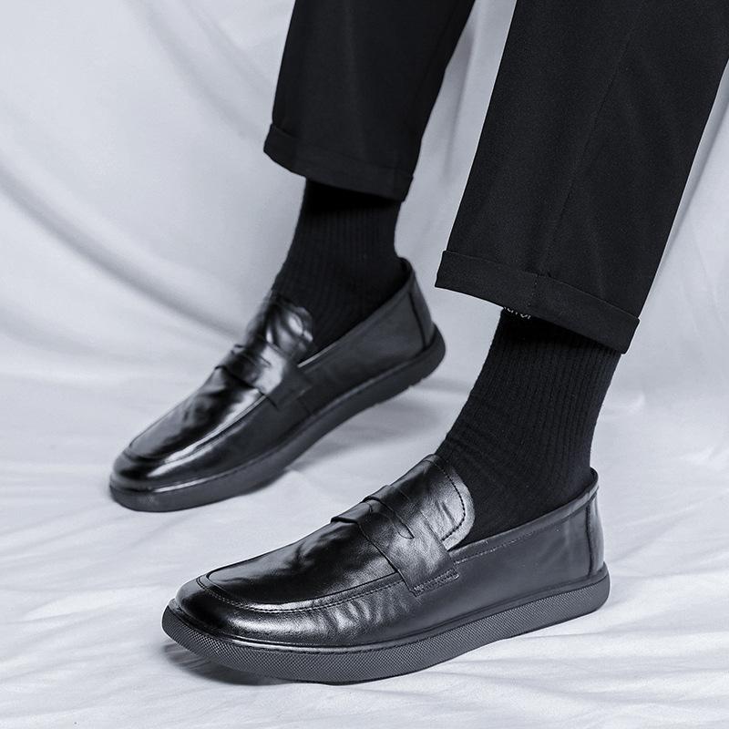 Кожаные туфли мужские деловые повседневные туфли летние британские кожаные мужские туфли — фото 3