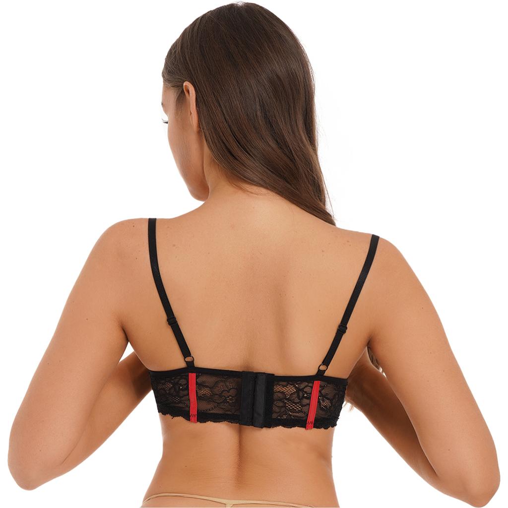 Womens Patent Leather 1/3 Cup Underwired Bra Floral Lace Brassiere Lingerie Underwear Honeymoon Gift