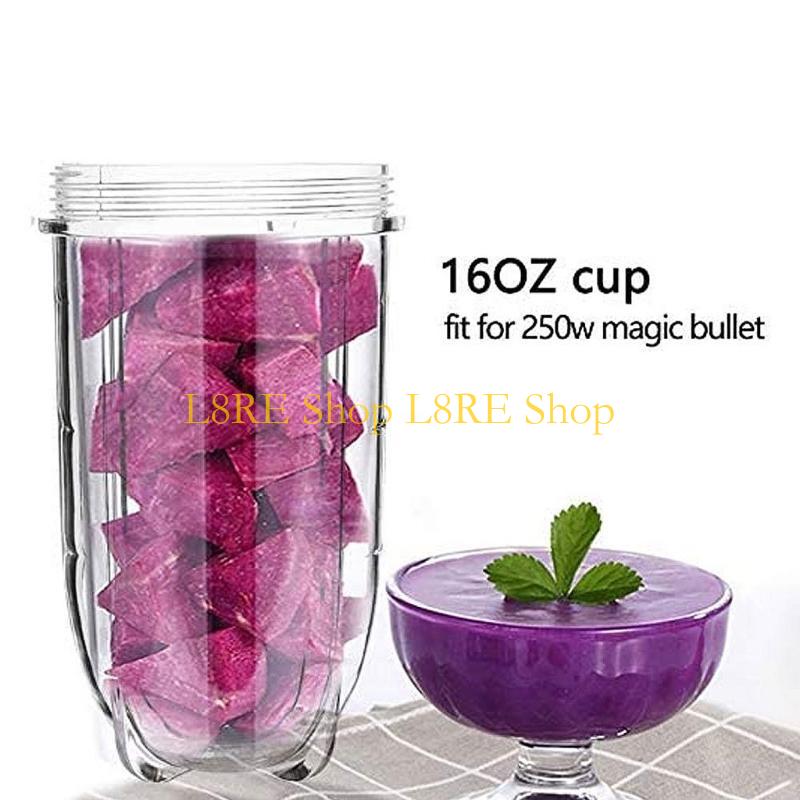 L8RE 16Oz Plastic Cups Replacement Parts Mixer Blade Juicer Cups for Magic 250W MB1001 Series Juicer