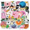50 High-value Creative and Easy-to-tear Small Ear Series Graffiti Stickers Cute Jellyfish Decorative Stickers