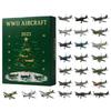 Flygplan Kalender Advent 24 Dagar Jul Nedräkningskalender Med 24 2D Warbirds Julhänge Akryl Dekorativ Charm