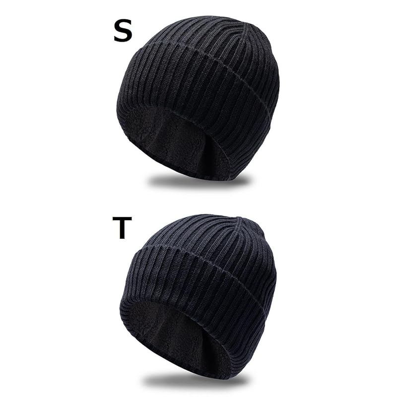 [LTG] knit hat knit cap men's ladies Built-in fleece hat big size normal size With brim beanie watch cap hunting 7986979 (JP, number size, 42.0 cm,