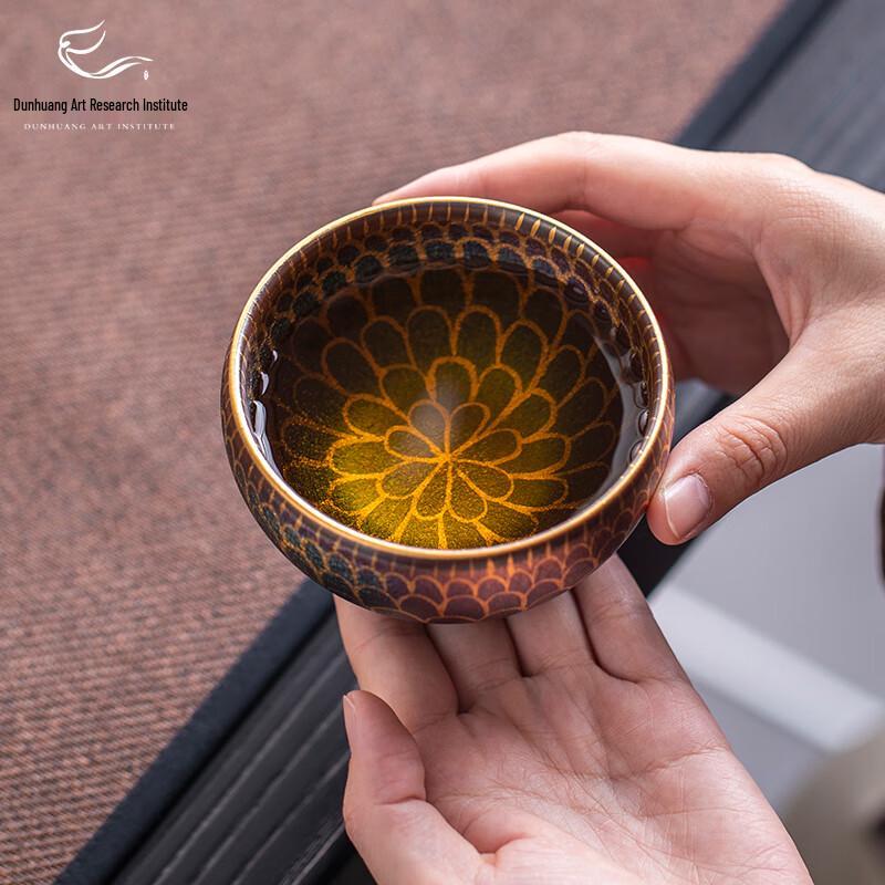 Dunhuang Art Colorful Hand-painted Ceramic Zen Tea Cup Gift Set