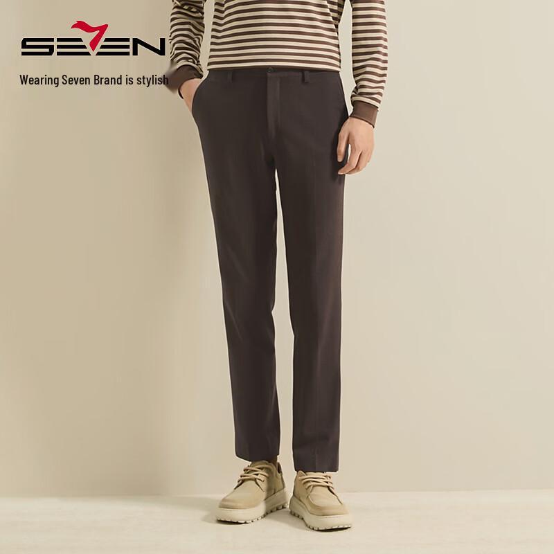 Seven Men's Anti-Wrinkle Easy Care Business Slim Fit Trousers