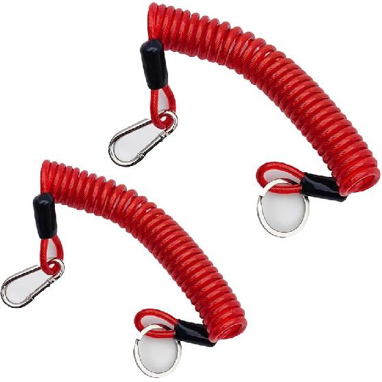 6FT Trailer Breakaway Safety Cable Blue 4Pcs Trailer Brake Away Cable, Trailer Breakaway Coiled Cable For RV Trailer Emergency Camper Breakaway