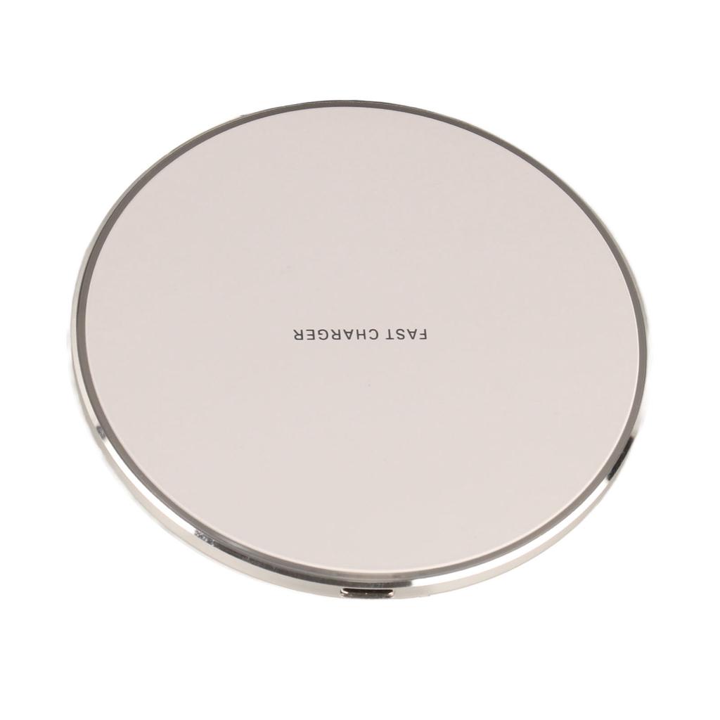 Wireless Charger Fast Wireless Charging Pad QI Round Charging Mat for PHONE for Android Silver