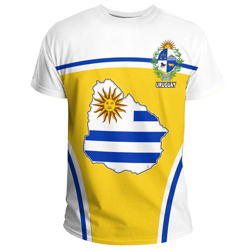 Uruguay Flaggenmuster Herren Damen T-Shirt Fußballtrikots Täglich Lässig Sport Übergröße Fitnessstudio Oberteile 3D Druck T-Shirt Für Mann Kleidung