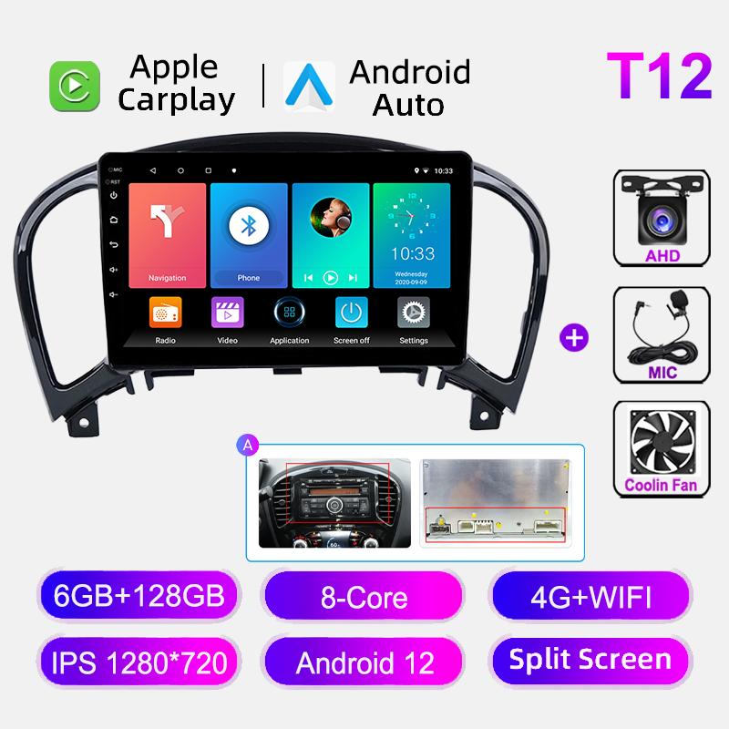 4G WIFI Car Radio Android 12 For Nissan Juke YF15 2010-2014 Multimedia Video Player BT Carplay GPS Navigation Head Unit No DVD