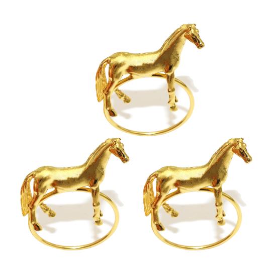 

Кольцо для салфеток «Стоящая лошадь» Металлические кольца для салфеток в форме лошади Золотая западная конная пряжка для салфеток для рождественского банкета на День благодарения 3pcs