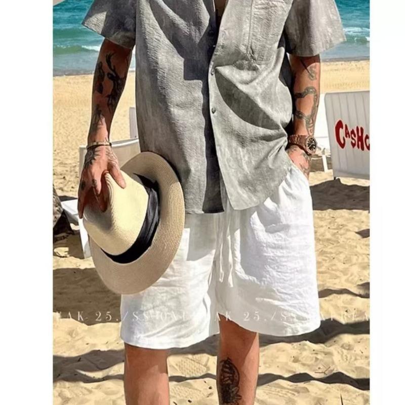 Men Old Money Style Summer Thin Straight Casual Beach Knee Length Shorts