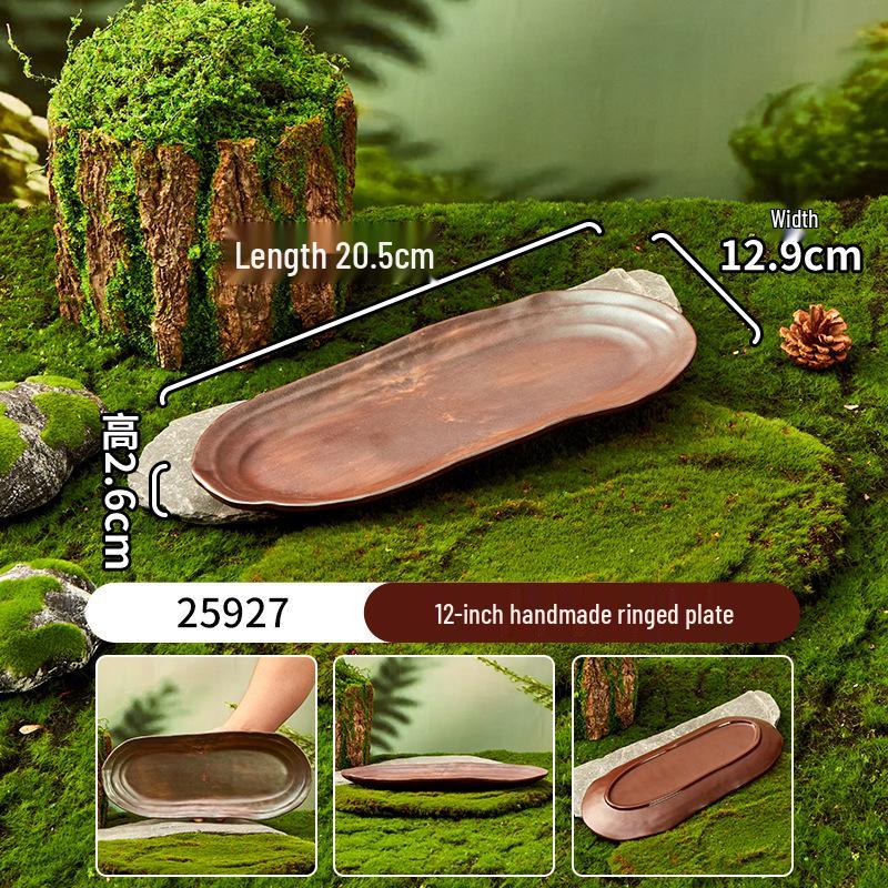 Melamine Plate for Gourmet Hot Pot, Barbecue & Shrimp: Mountain & Field Design