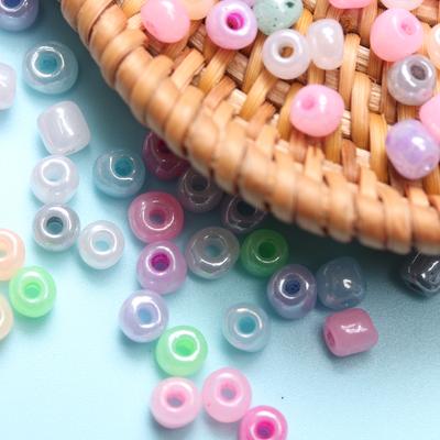 Hanmade Seed Beads Czech Glass Jewelry Makin Handmade Cream Color DIY Beads Round Hole Bead About300Pcs Candy