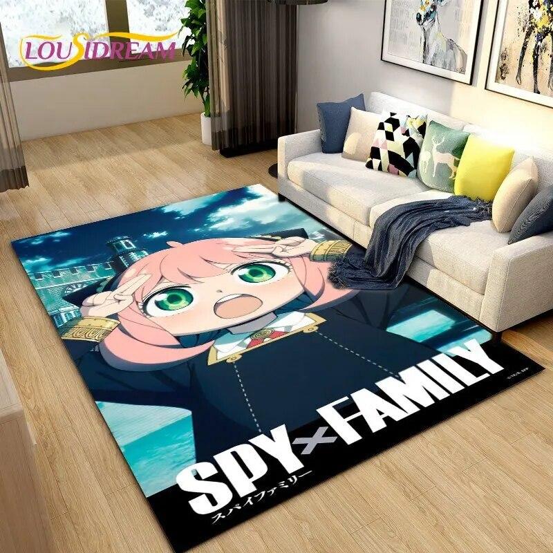 SPY×FAMILY Tapete de área de desenho animado japonês, tapete para sala de estar, quarto, sofá, capacho decorativo, tapete antiderrapante para crianças