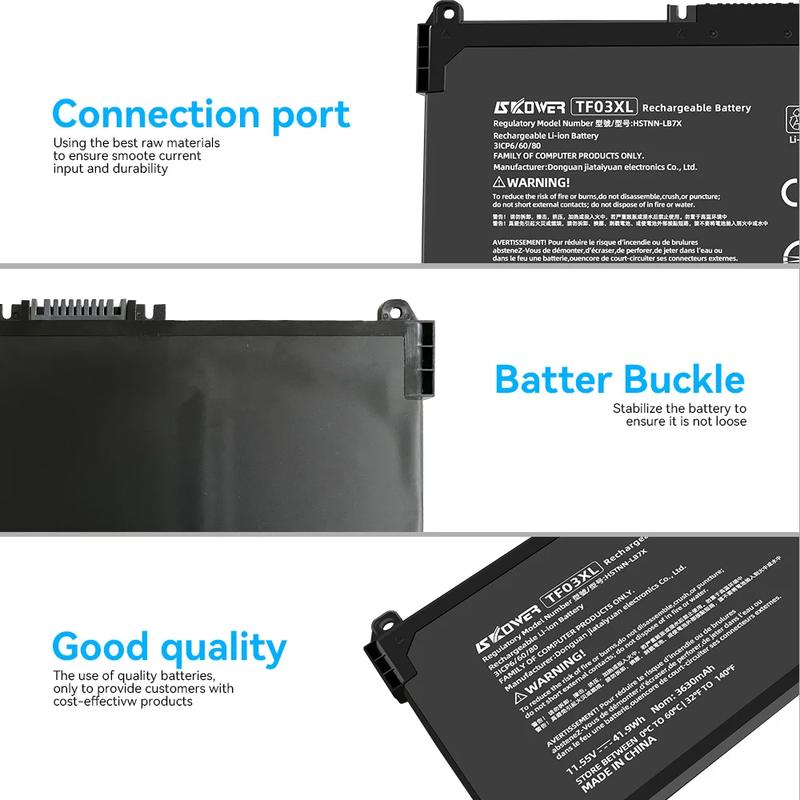 SKOWER TF03XL Laptop-Akku für HP Pavilion 14-BK 14-CE 15-CS 15-CC 15-CD 17-BY TPN-C136 TPN-I130 TPN-Q207 passend für HT03XL
