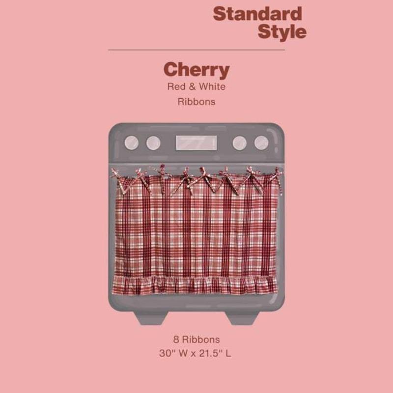 1pc Country-Style Oven Curtain—Tie-Back Crochet Lace Sheer Stripes Suitable for In Front of The Stove and Dishwasher