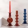 Luxury Nordic Colored Candle Stick Holder Wedding Tabletop Glass Borosilicate Candle Holders for Party Birthday Home Decor
