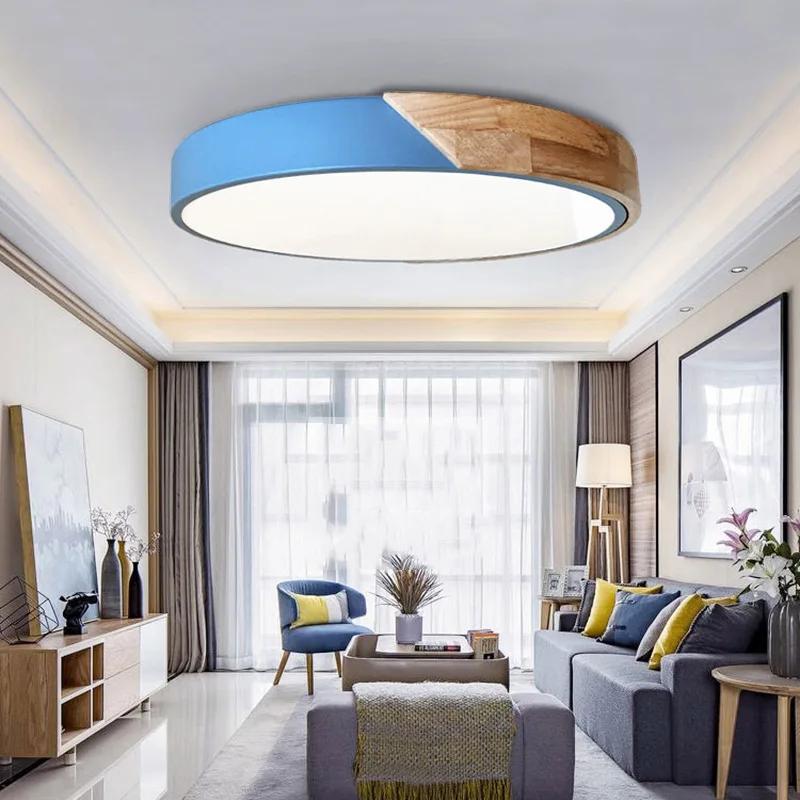 30cm LED Ceiling Light Bedroom Ultra Thin Lamp Wooden Ceiling Lamp Remote Control Living Room Lighting Kitchen Corridor Balcony