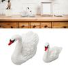 2pcs Small Swan Couple Figurines Resin Swan Decorations Swan Statue Home Decor  Garden Pond Use