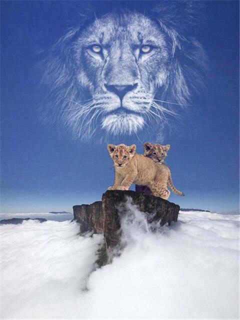 

Алмазная картина Лев, полная квадратная круглая дрель, вышивка крестиком, распродажа, Алмазная вышивка, мозаика с животными, рукоделие, домашний декор Full Round 40x50CM темно-синий