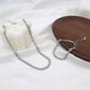 Hip Hop Exaggerated Metal Vintage Cuban Chain Braided Strap Thick Chain Neutral Wind Necklace Bracelet Set