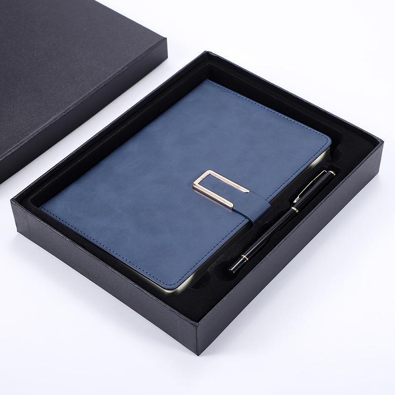 Anpassbares A5 Geschäftsgeschenk-Set - PU-Leder-Notizbuch mit Logo-Druckoption