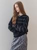 MAXZA Sequin Stripe Loose Fit Boucle Knit