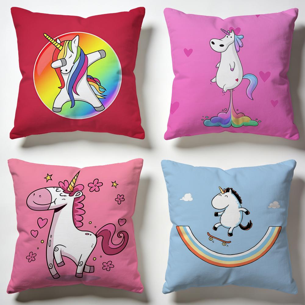 Enchanted Magical Unicorn Cushion Cover Soft Pillow Cases for Home Bedroom Living Room Sofa