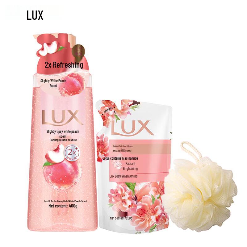 

LUX White Peach Scent Bubble Refreshing Shower Gel Set