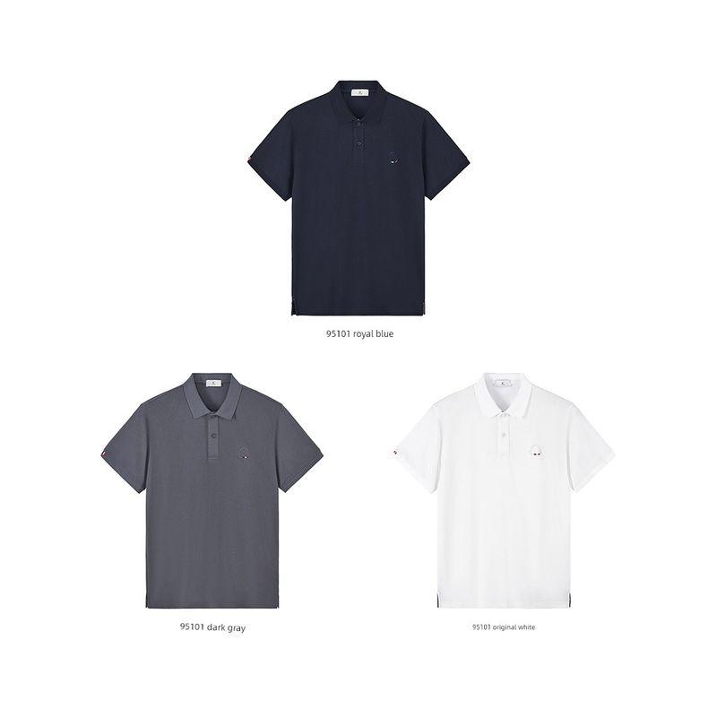 American Casual Embroidery Lapel Knitted Light Luxury Polo Shirt Men's Short Sleeve Summer Collar T-shirt Foreign Trade Men's T-shirt