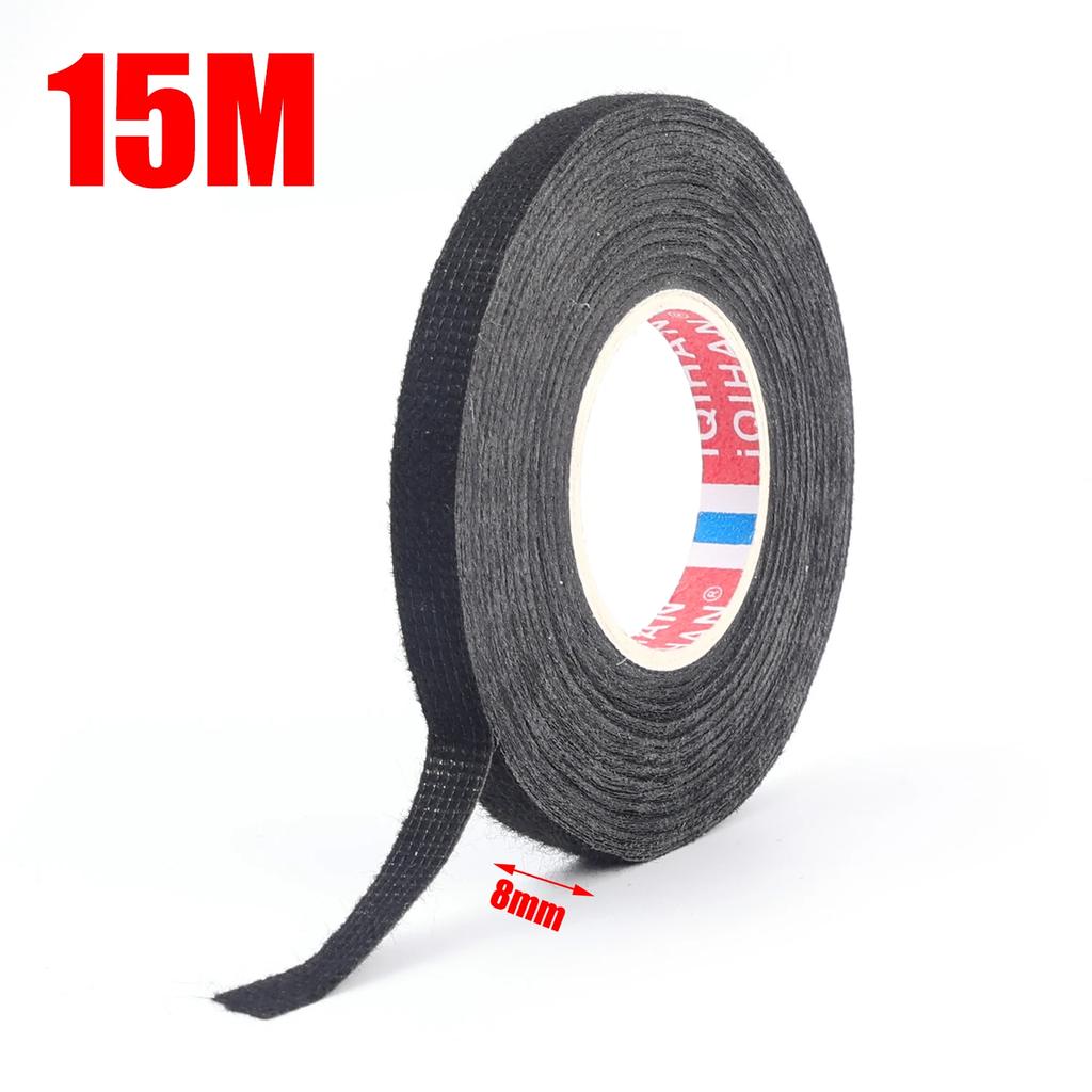 15M Flame Retardant Flannel Fabric Tape Car Wiring Harness Binding Heat-resistant Anti Shock Anti Aging Hand Tear Adhesive Tape