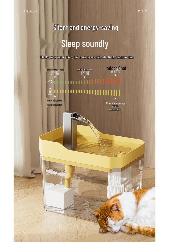 Smart Pet Water Dispenser: Large Capacity, Automatic Filtered Flow, USB-Powered Feeder Bowl for Cats