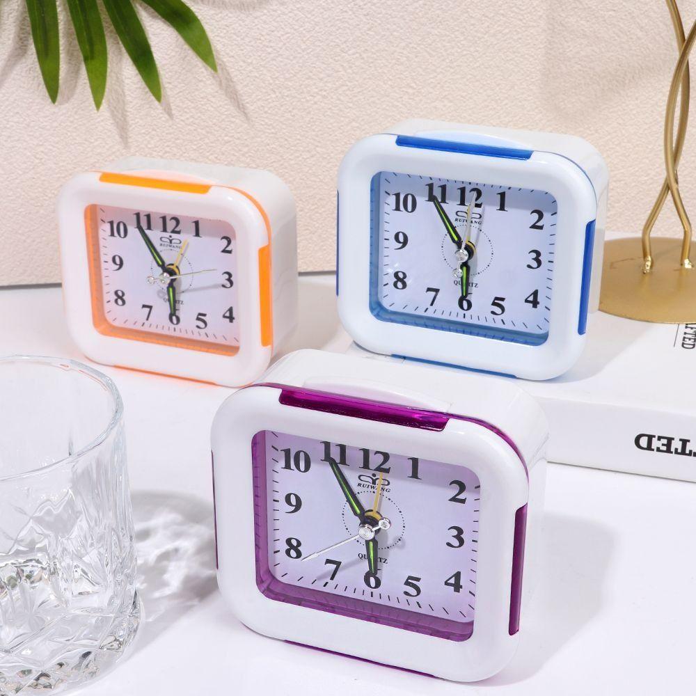 Simple Small Table Clock With Night Light Bedside Clock Fashion Lazy Alarm Clock  Gift